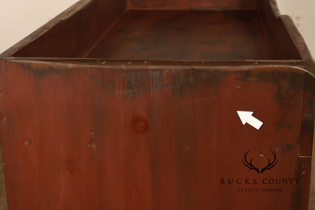 Custom Crafted Primitive Painted Pine Dry Sink Cabinet