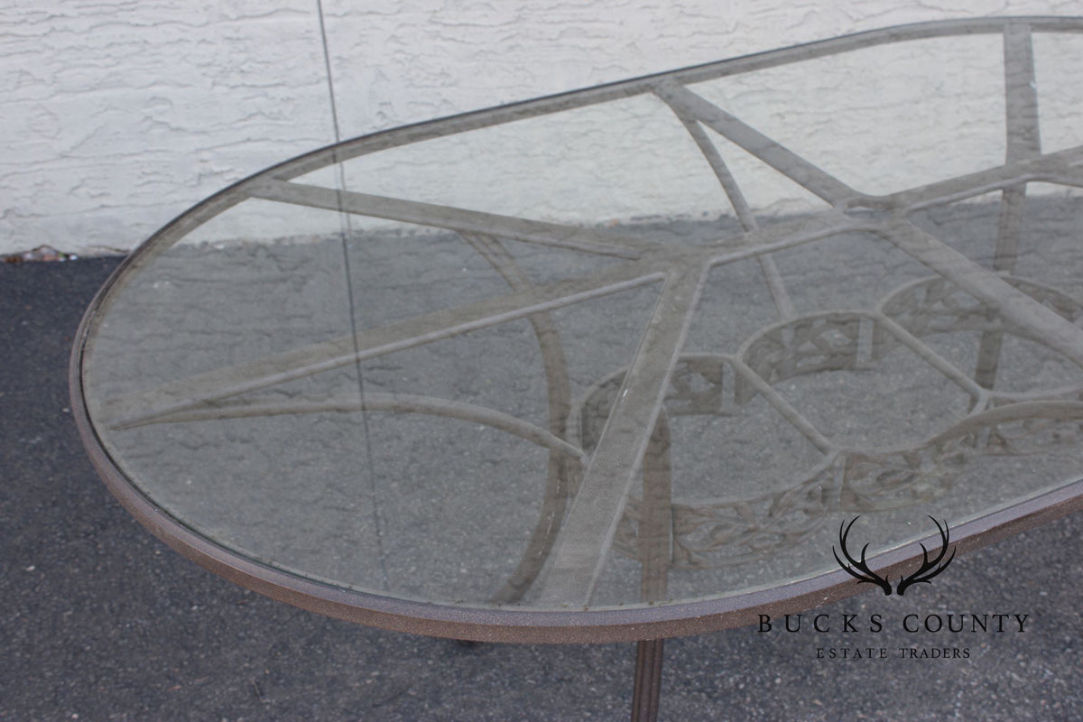 Woodard Oval Glass Top Outdoor Dining Table