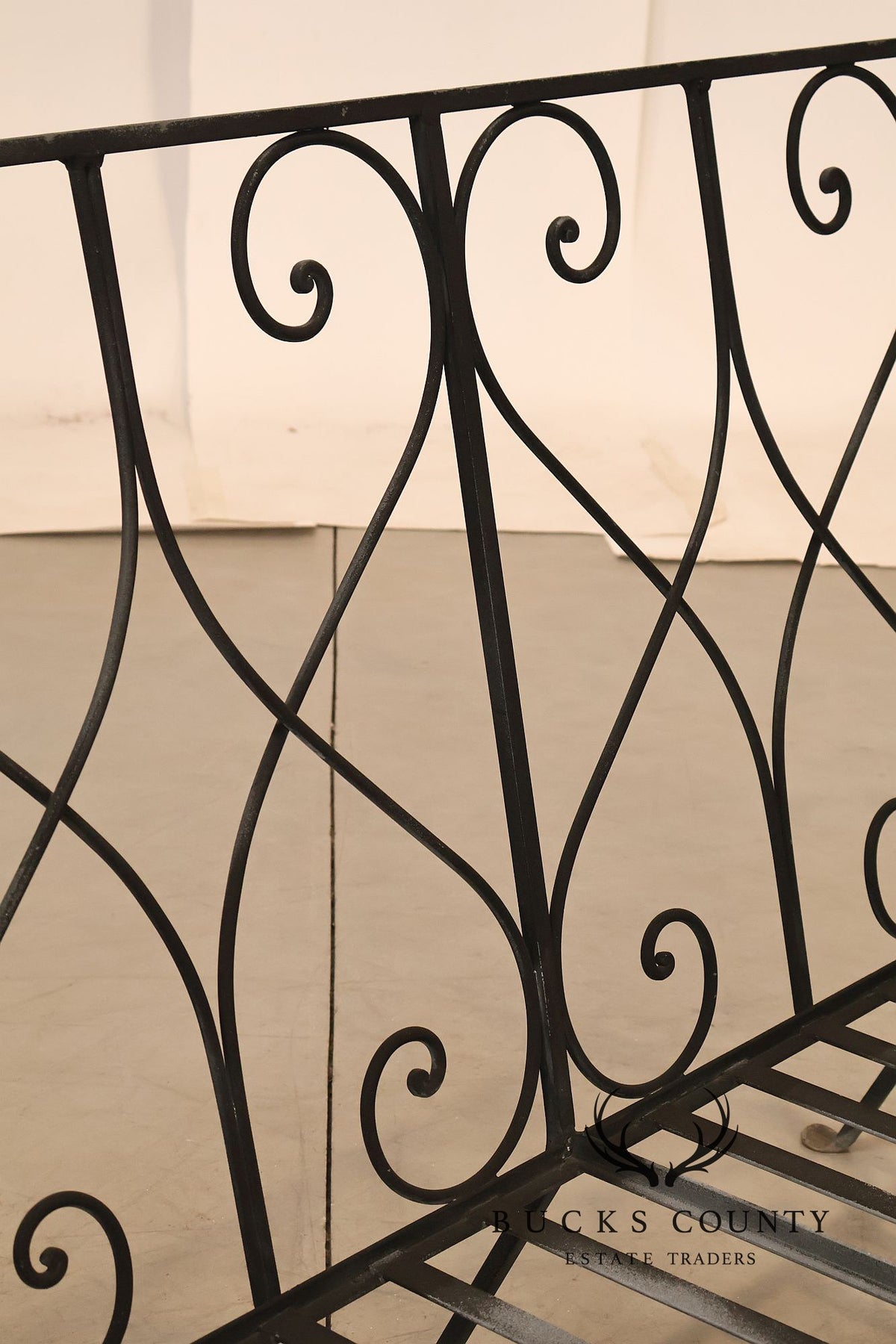 Vintage Wrought Iron Scrollwork Garden Bench