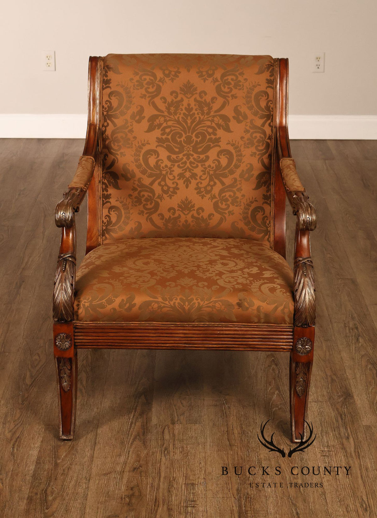 Regency Style Carved Frame Armchair