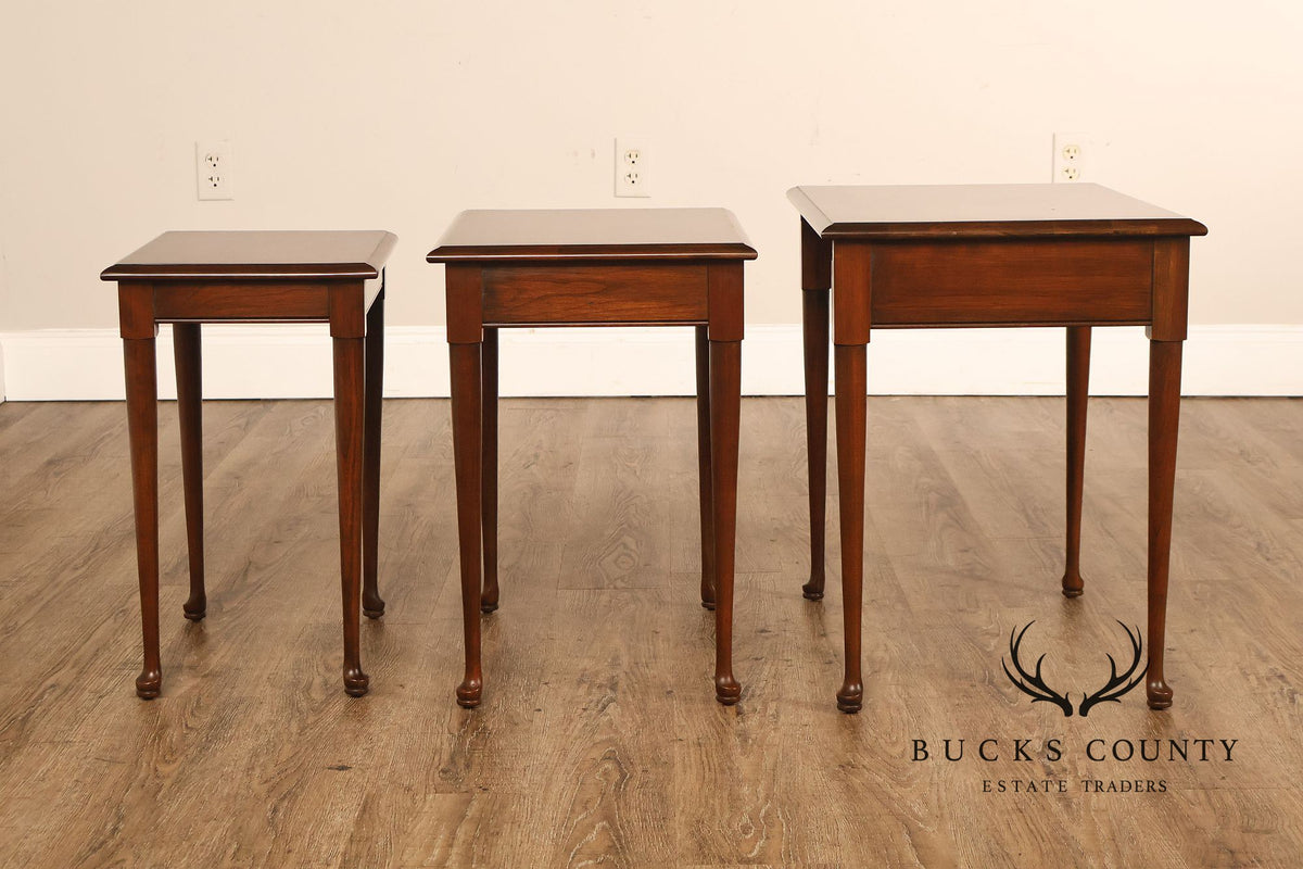 Traditional Mahogany Three Piece Nesting Table Set