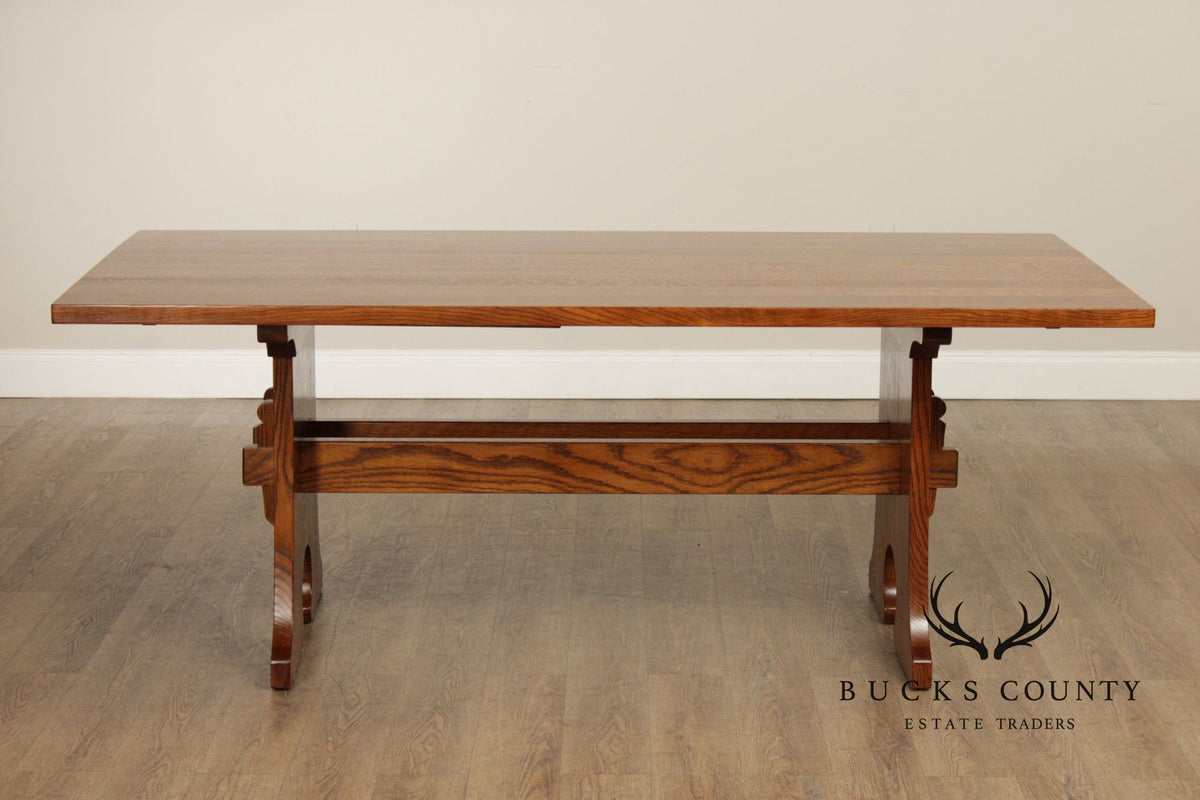 Stickley Mission Collection Expandable Oak Keyhole Dining Table