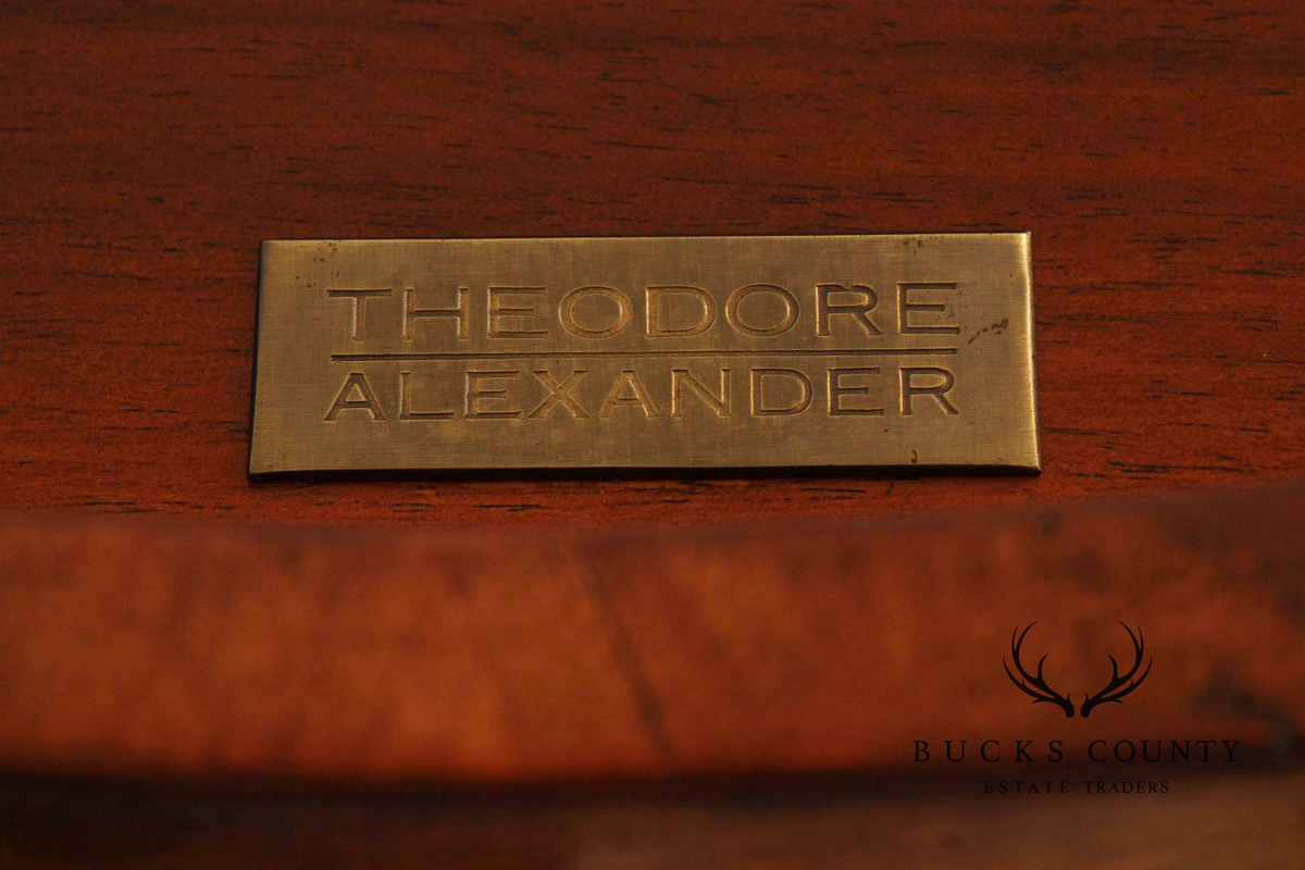 Theodore Alexander Round Inlaid Burlwood Center Table
