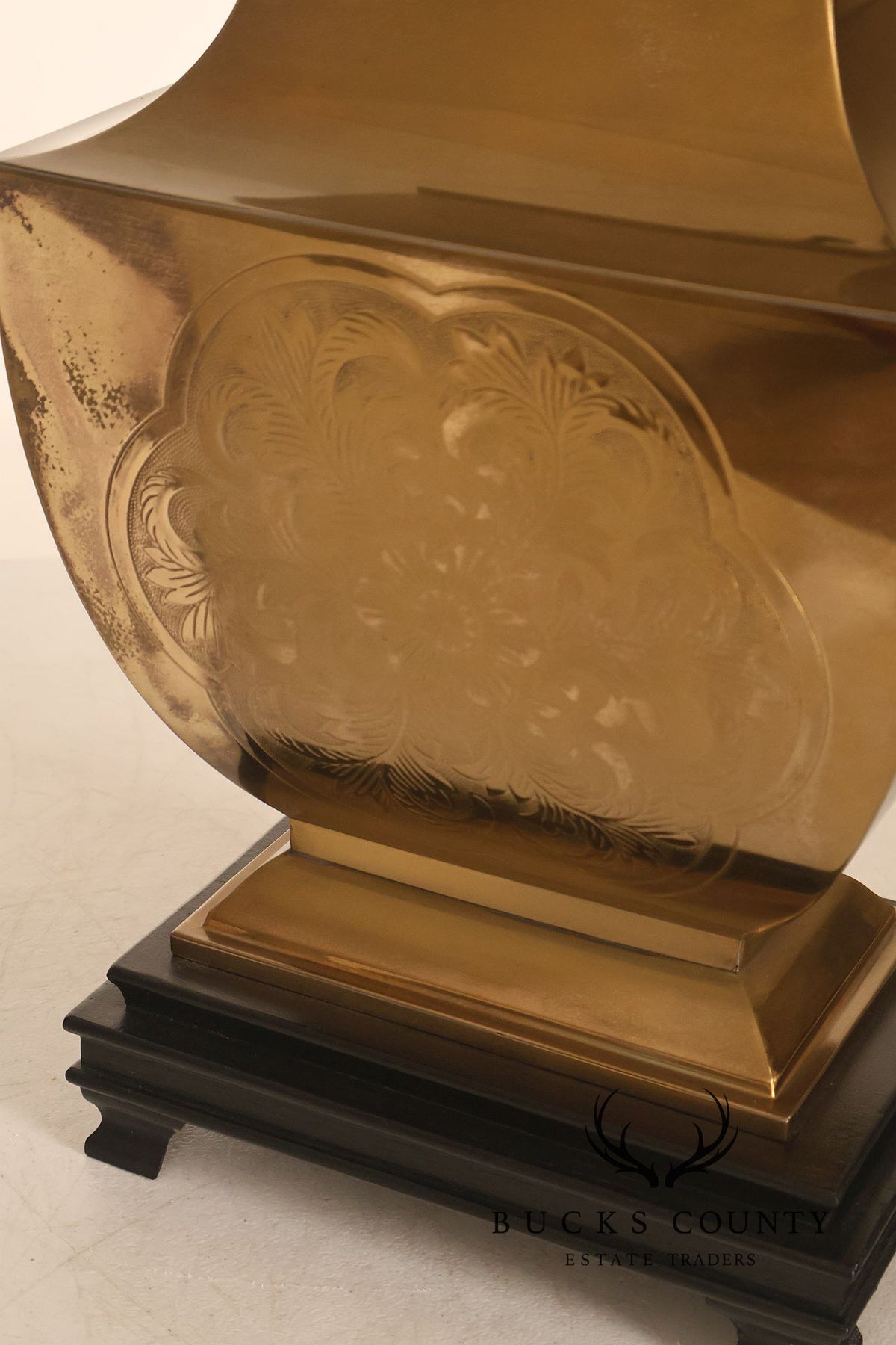 Stiffel Asian Inspired Embossed Metal Table Lamp