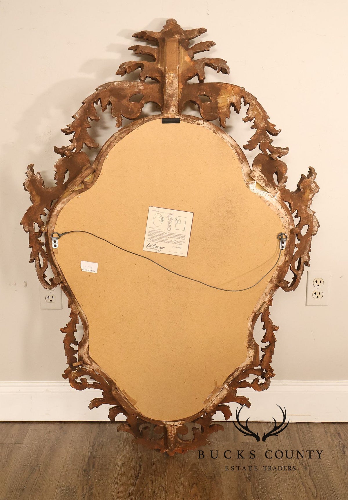 LaBarge Italian Rococo Style Giltwood Wall Mirror