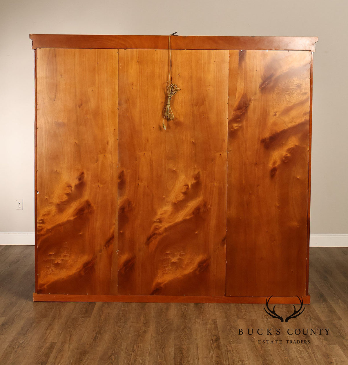 Empire Revival Style Lighted Display Cabinet Bookcase