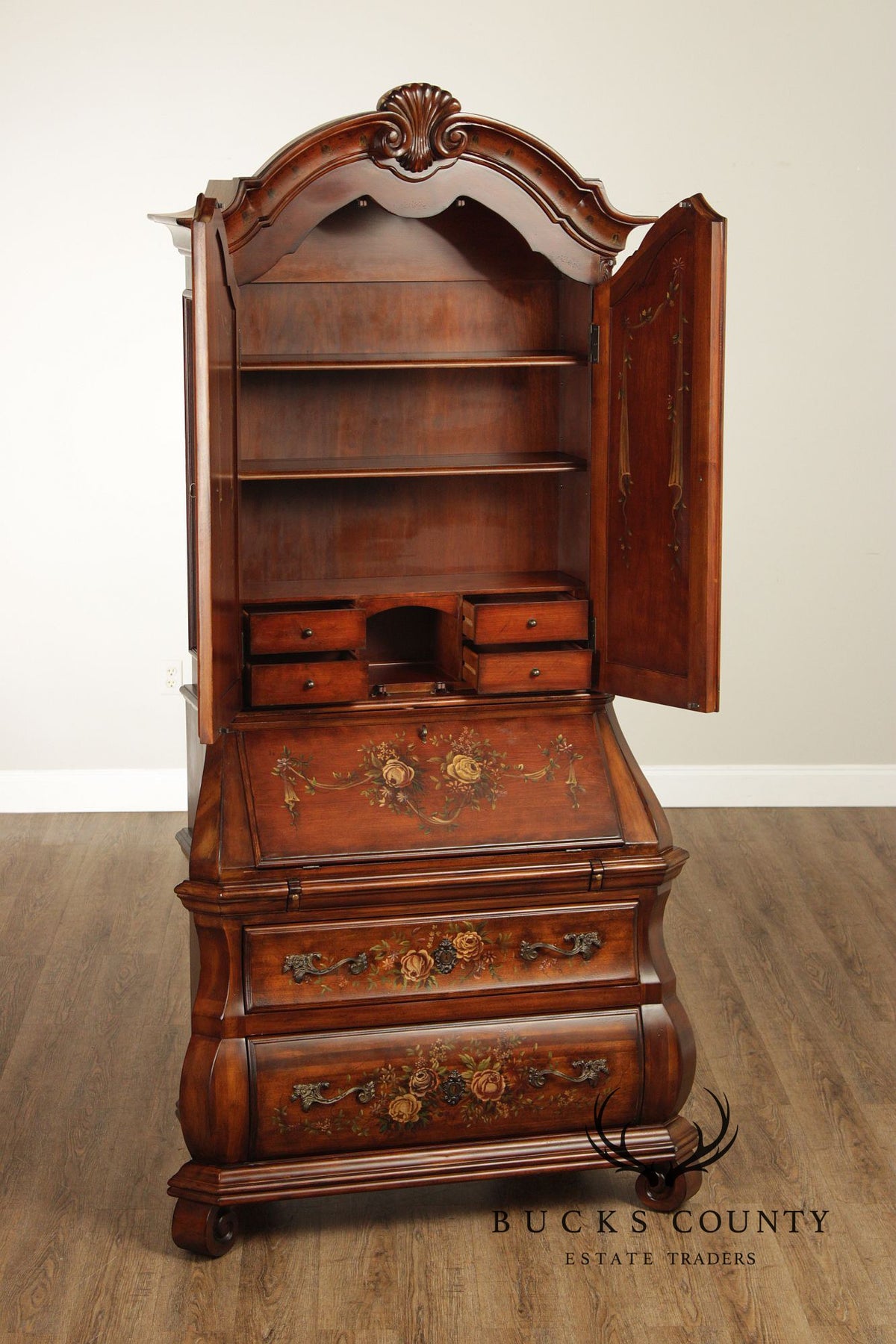 Ethan Allen Tuscany Collection Paint Decorated Secretary Desk