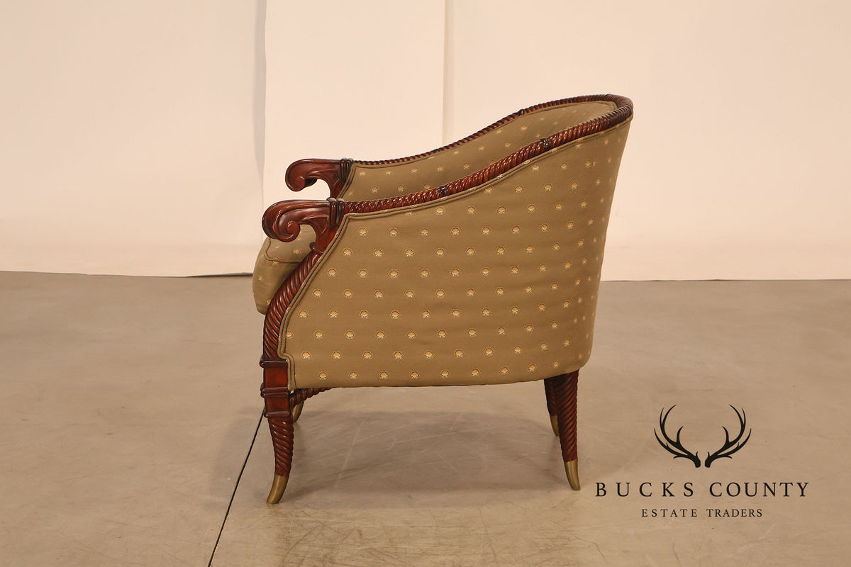 Highland House For Harrods Pair Of Mahogany Neoclassical Lounge Chairs