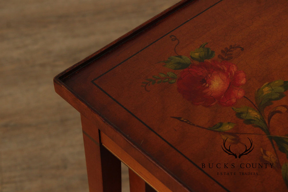 1930's Imperial Furniture Edwardian Set of Three Satinwood Nesting Tables