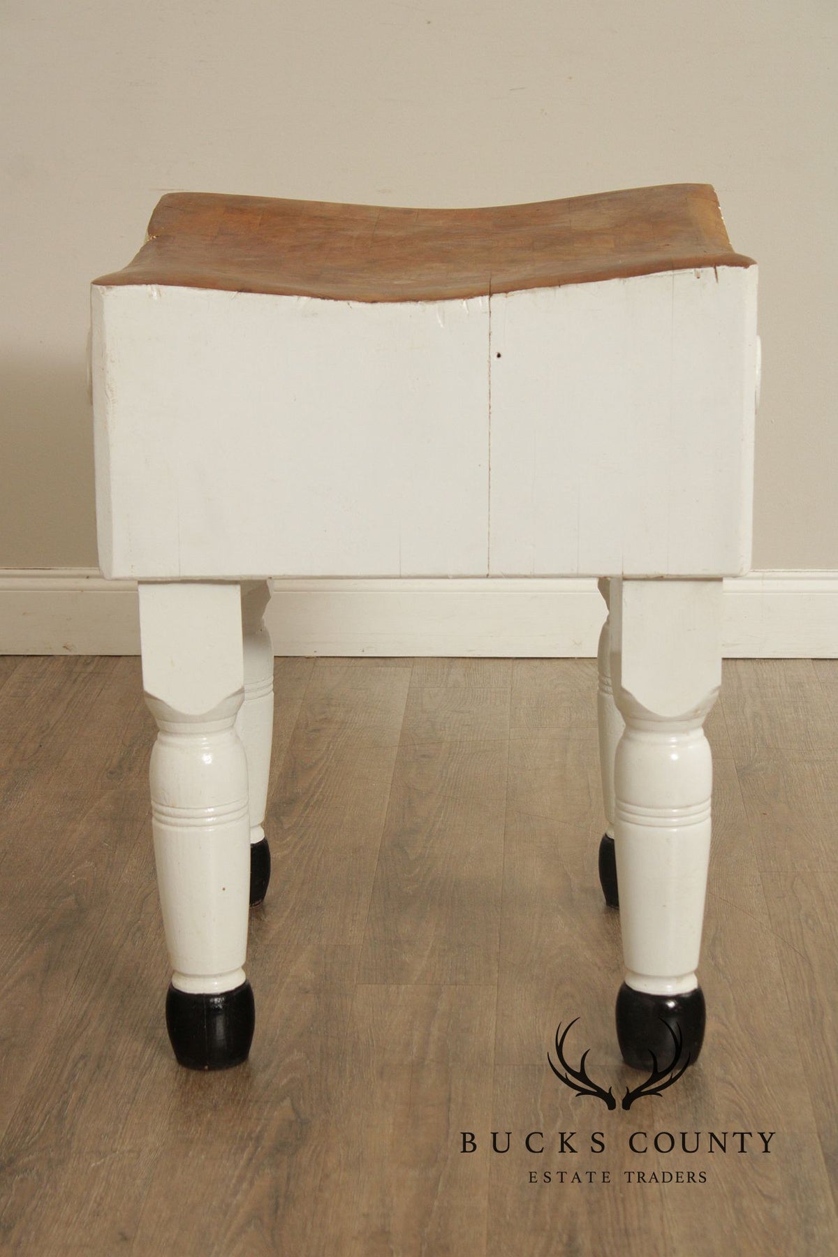 Vintage Painted Butcher Block Table