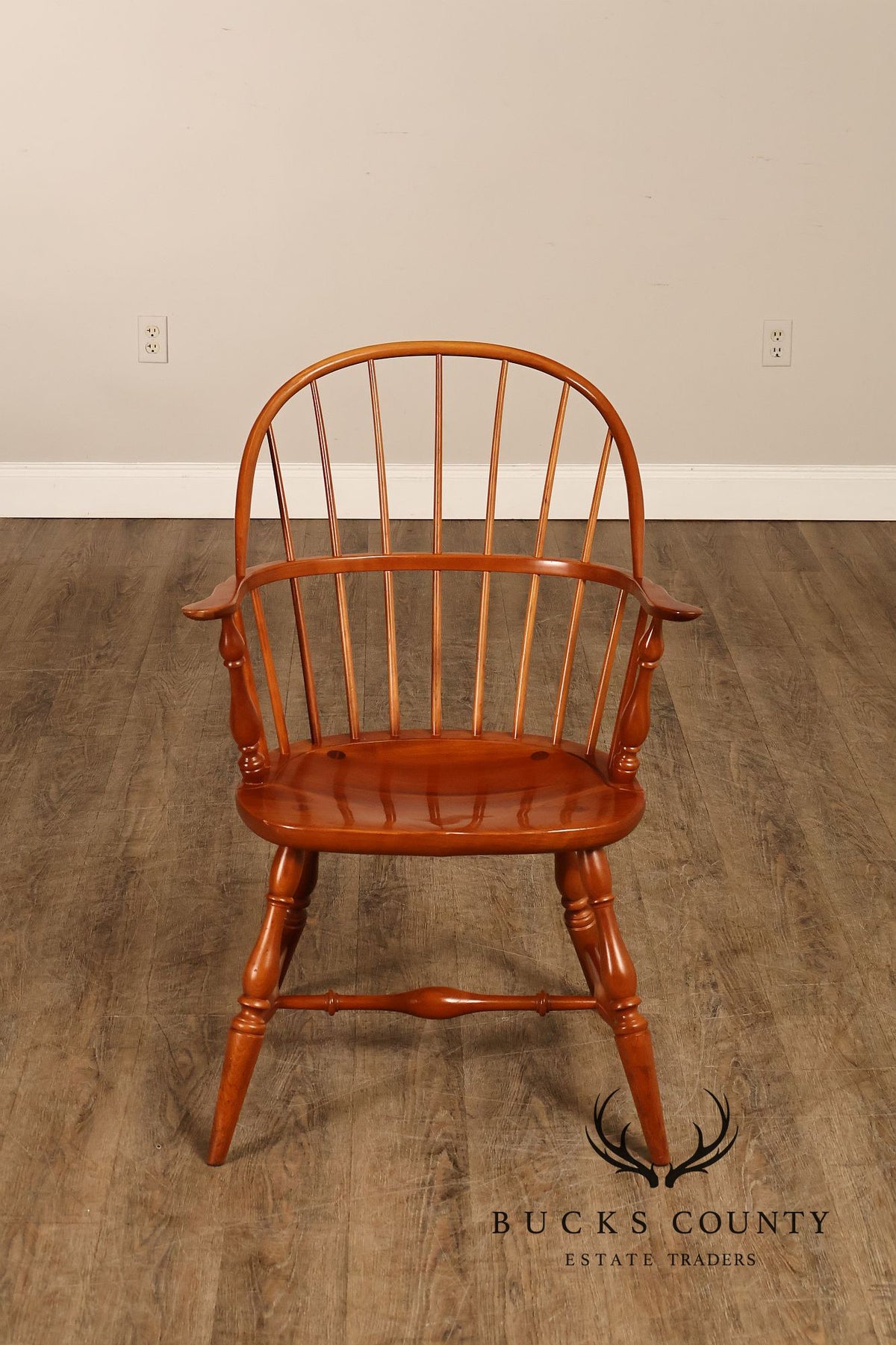 Duckloe Brothers Pair of Cherry Windsor Armchairs