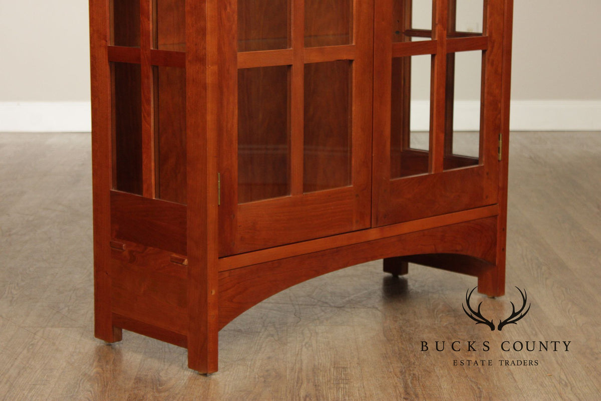 Stickley Mission Collection Cherry Lighted Display Cabinet
