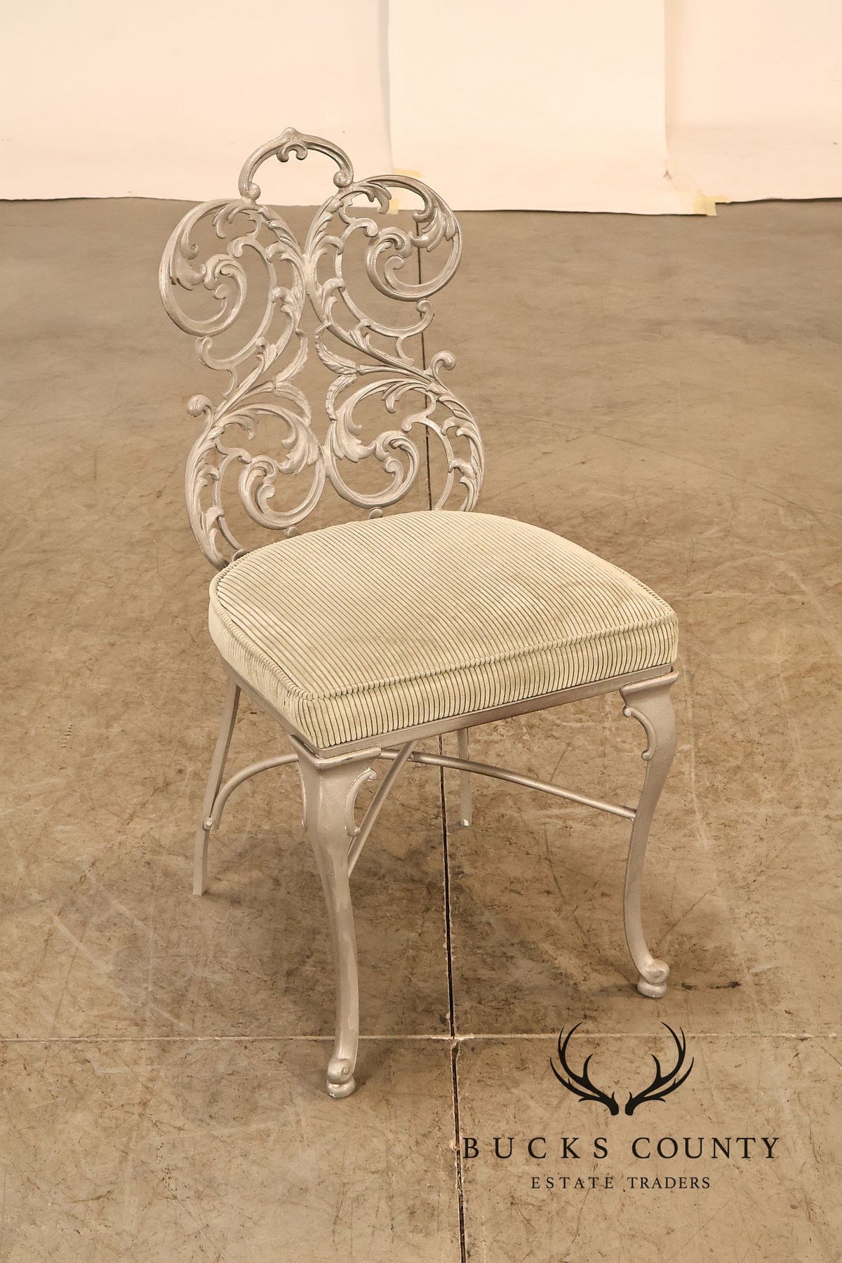 Hollywood Regency Seven-Piece Scrollwork Patio Dining Set