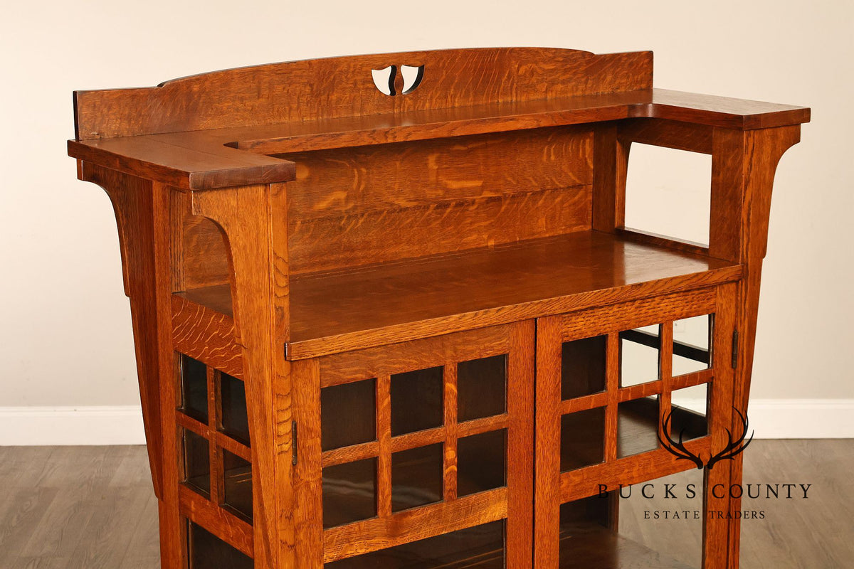 Antique Limbert Arts & Crafts Oak China Cabinet