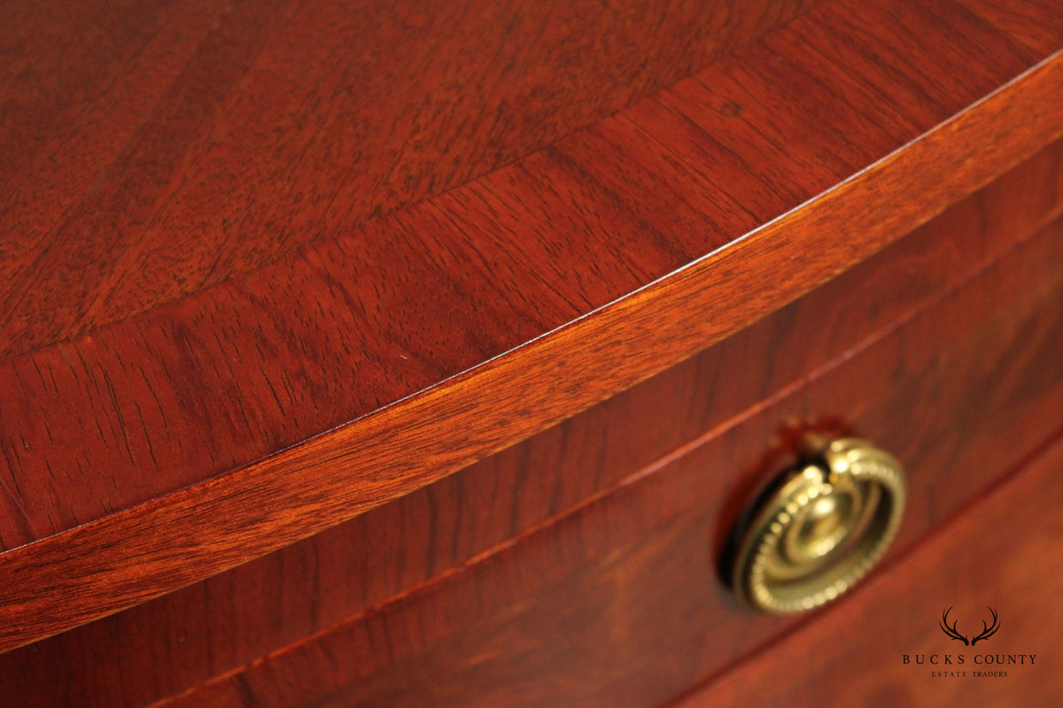 Hepplewhite Style Banded Mahogany Demilune Sideboard