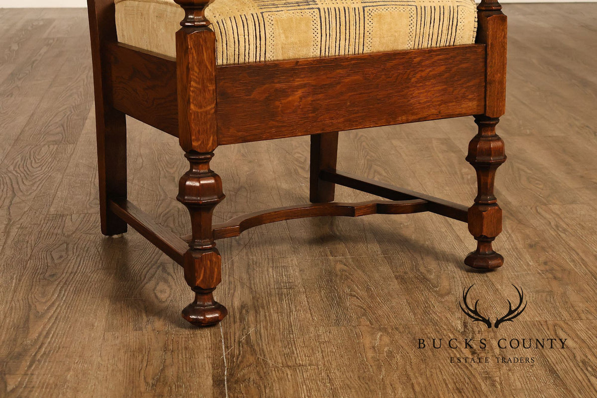 Rittercraft Arts & Crafts Cane Back Oak Armchair