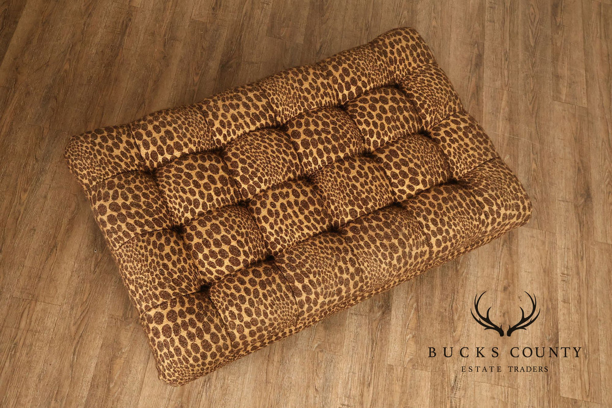 English Regency Style Large Tufted Ottoman