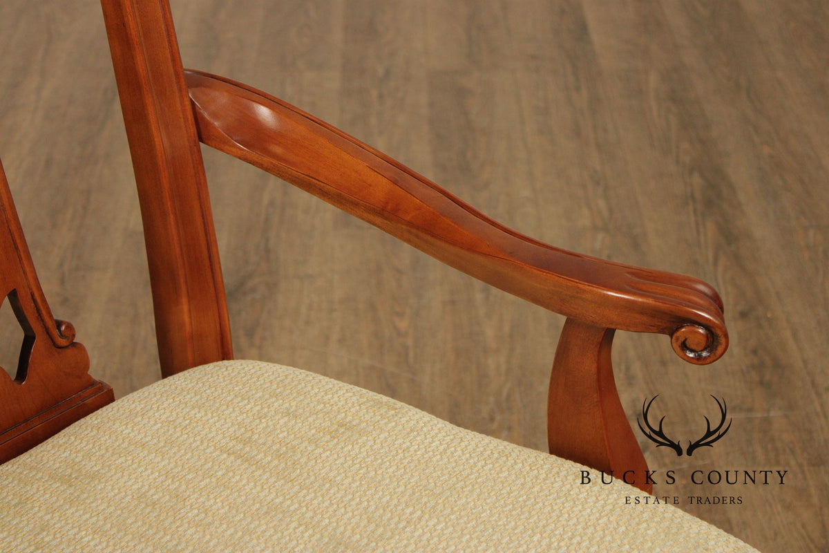 Harden Chippendale Style Set of Six Cherry Dining Chairs