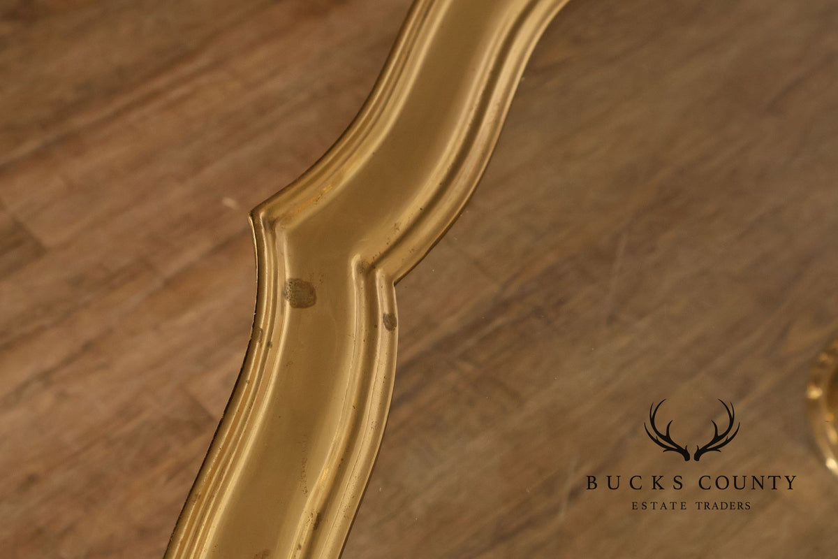 LaBarge Scalloped Brass And Glass Coffee Table