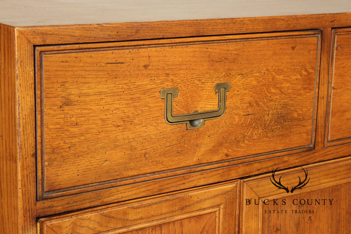 Henredon Artefacts Campaign Style Oak Tall Chest