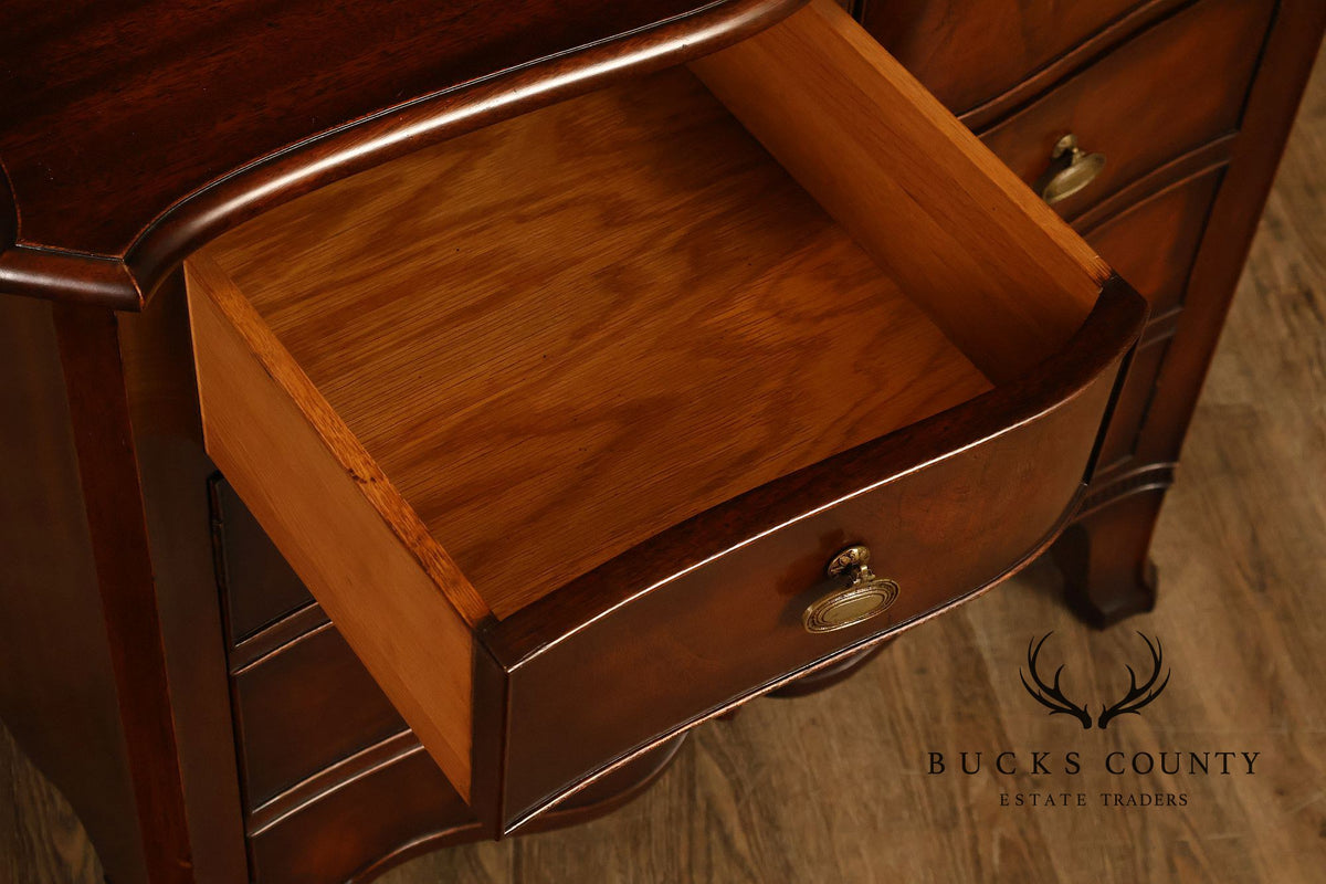 Traditional Mahogany Pair Of Bow Front Two Drawer And Two Door Cabinets