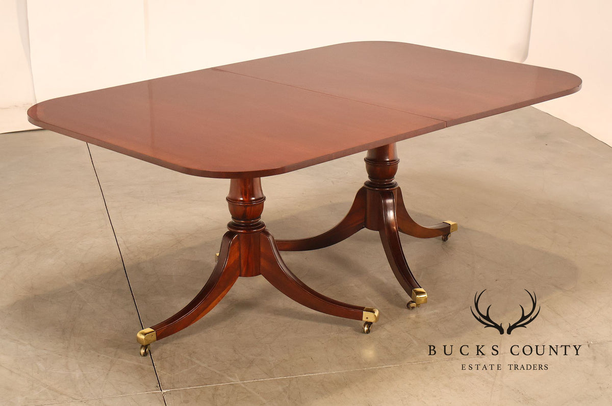 Federal Style Mahogany Double Pedestal Dining Table