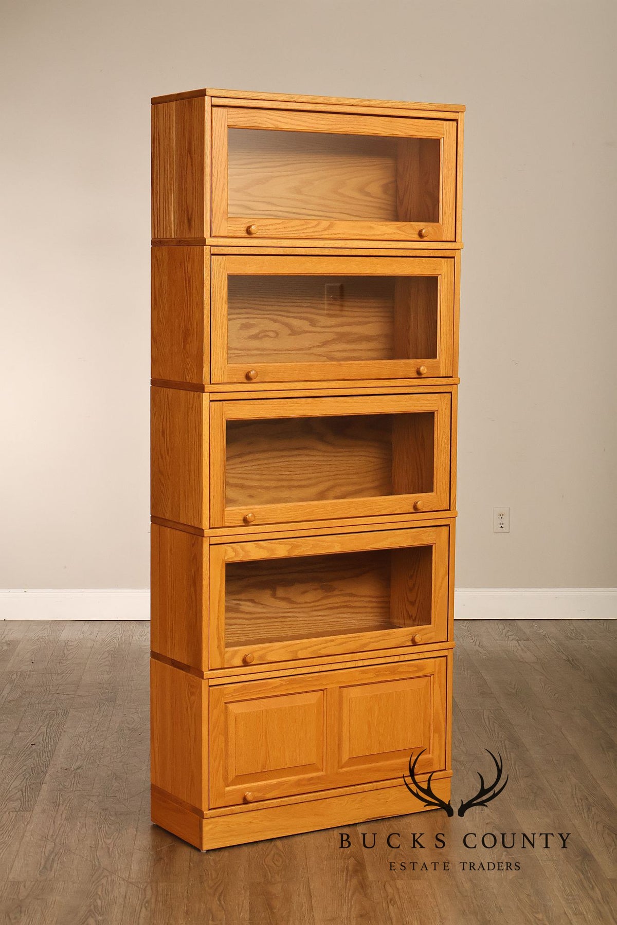 Amish Made Oak Five Stack Barrister Bookcase