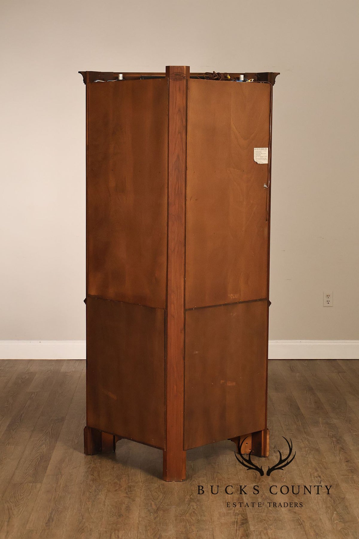 Henkel Harris Cherry Nine Pane Chippendale Style Corner Cabinet