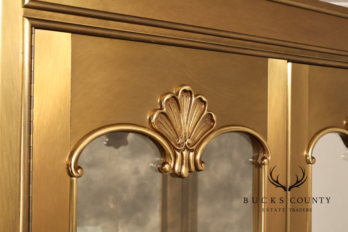 Mastercraft Mid Century Modern Brass And Glass Display Cabinet