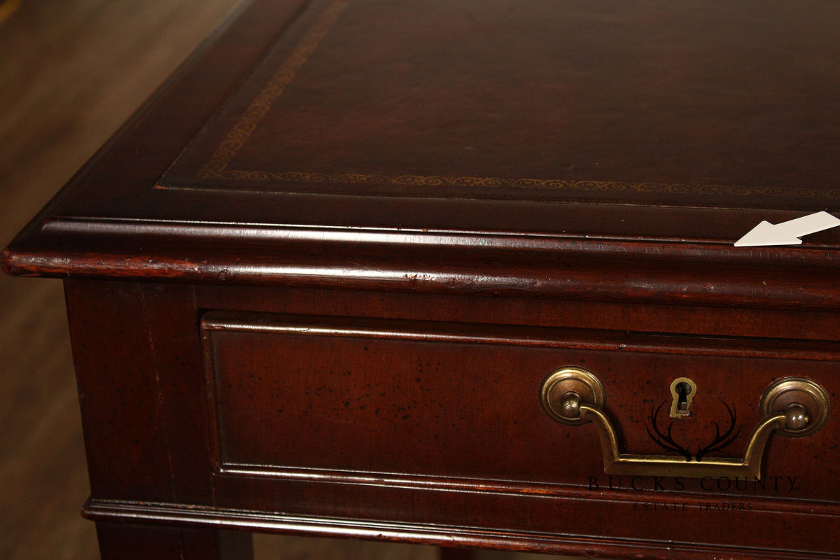 Regency Style Vintage Leather Top Mahogany Writing Desk