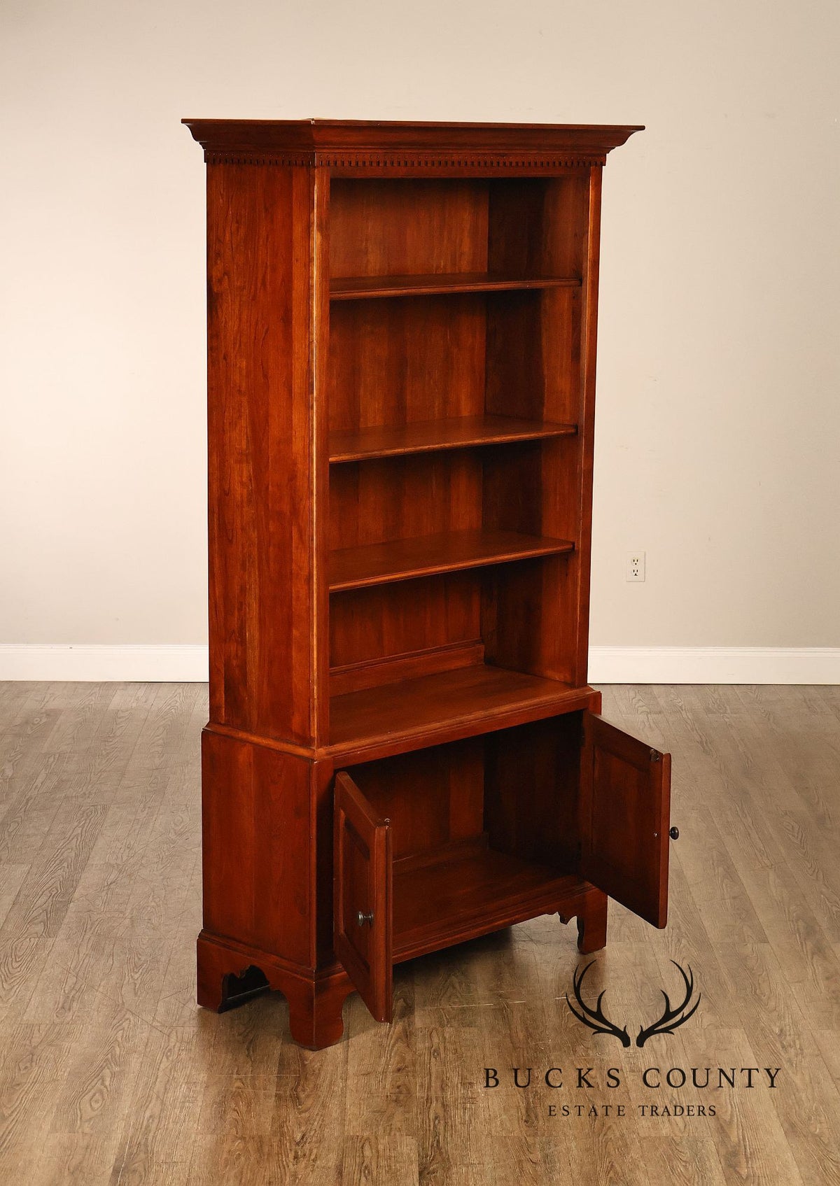 Bob Timberlake For Lexington Cherry Traditional Open Bookcase With Cabinet