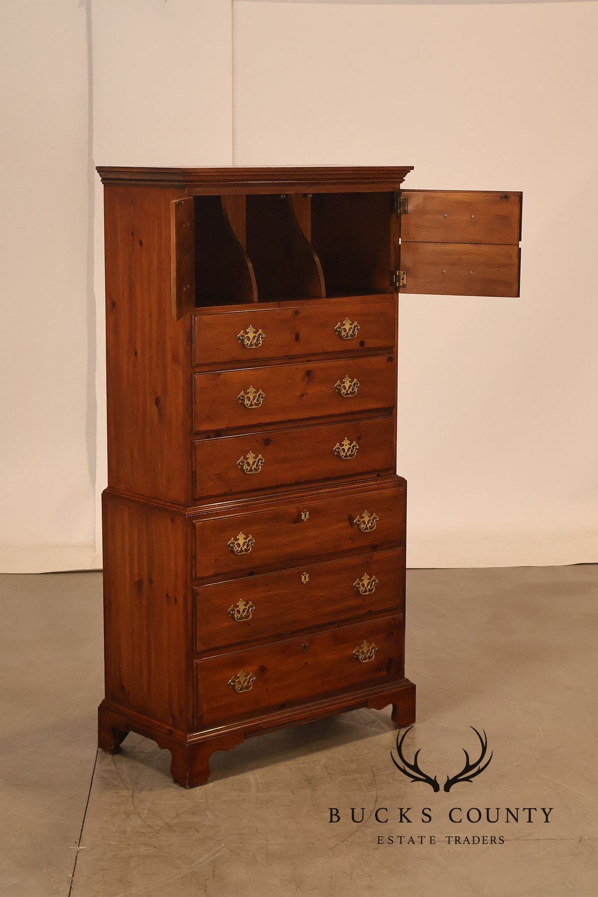 Drexel Heritage Traditional Cherry Highboy Chest Of Drawers