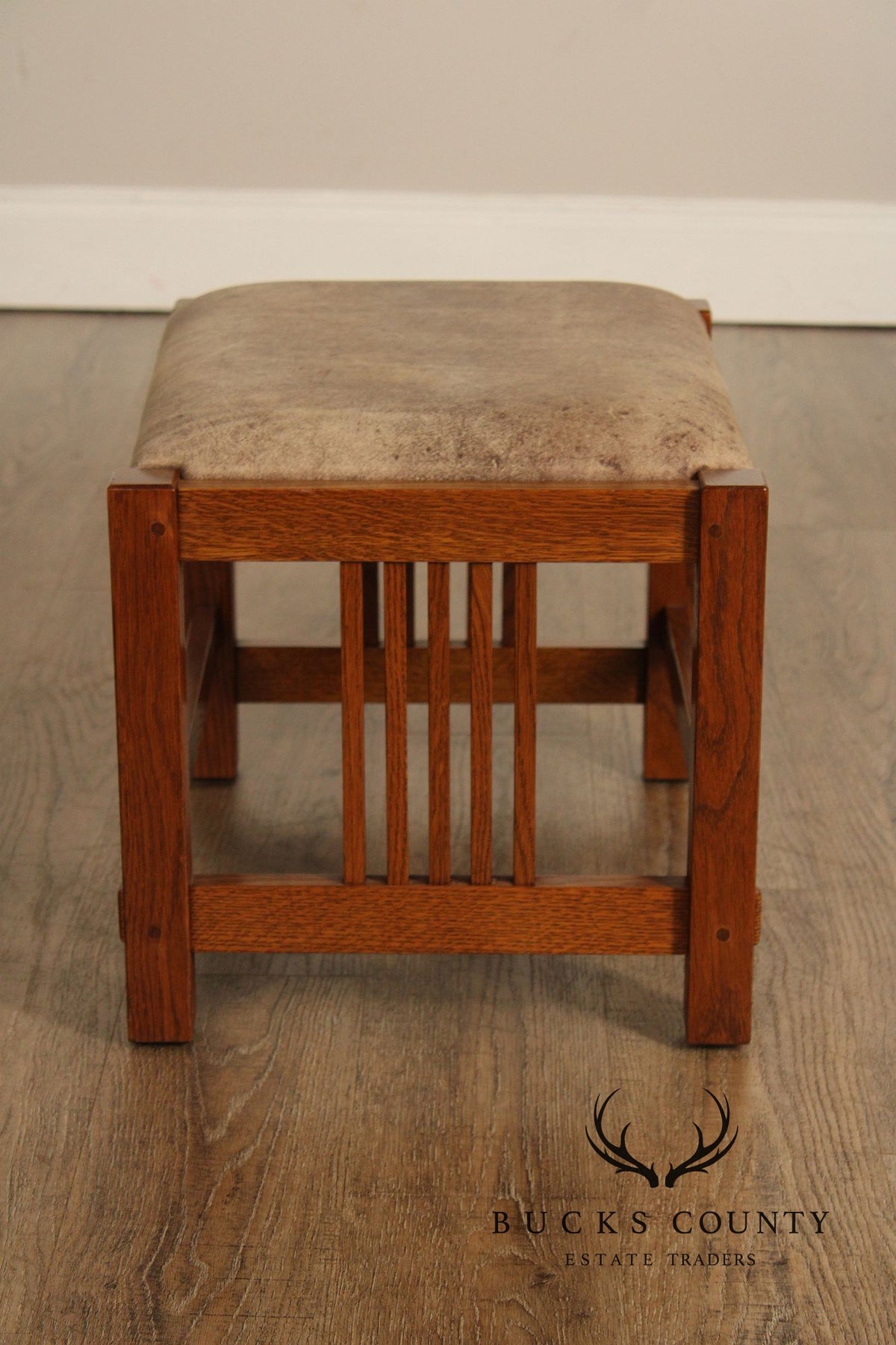 Stickley Mission Collection Oak and Leather Footstool