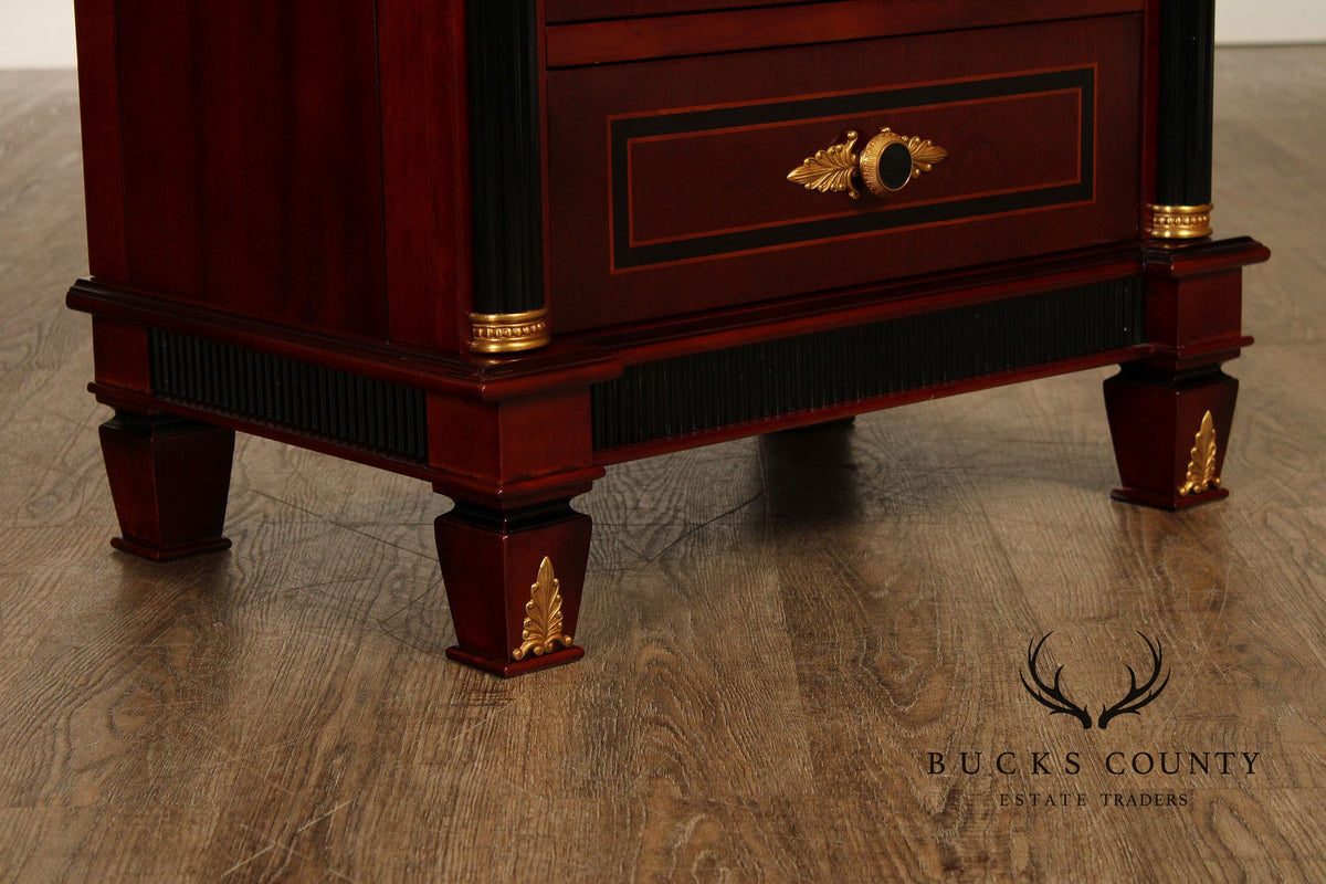 Regency Style Mahogany And Ebonized Pair Of Display Cabinets By Infinity Gigasso