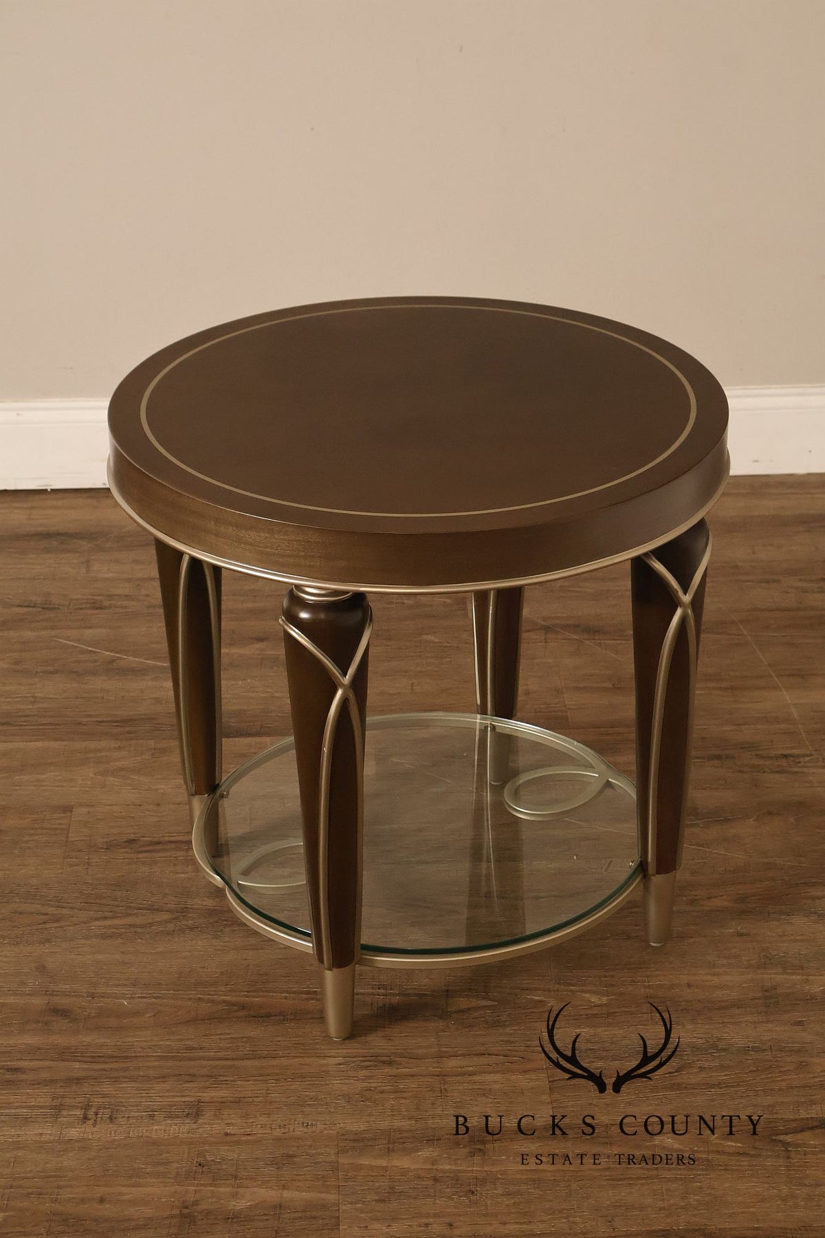 Michael Amini 'Villa Cherie' Round Two-Tier Side Table