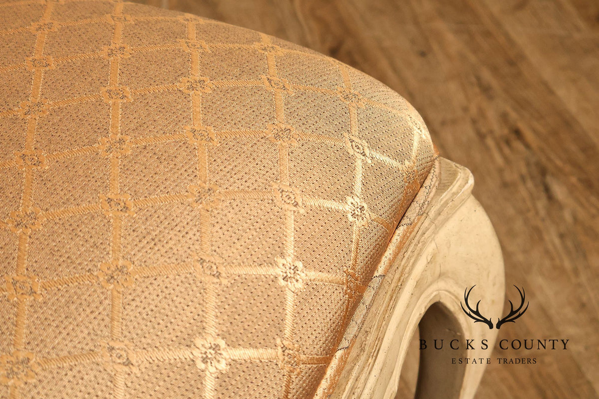 French Provincial Style Set Of Six Painted Upholstered Dining Chairs
