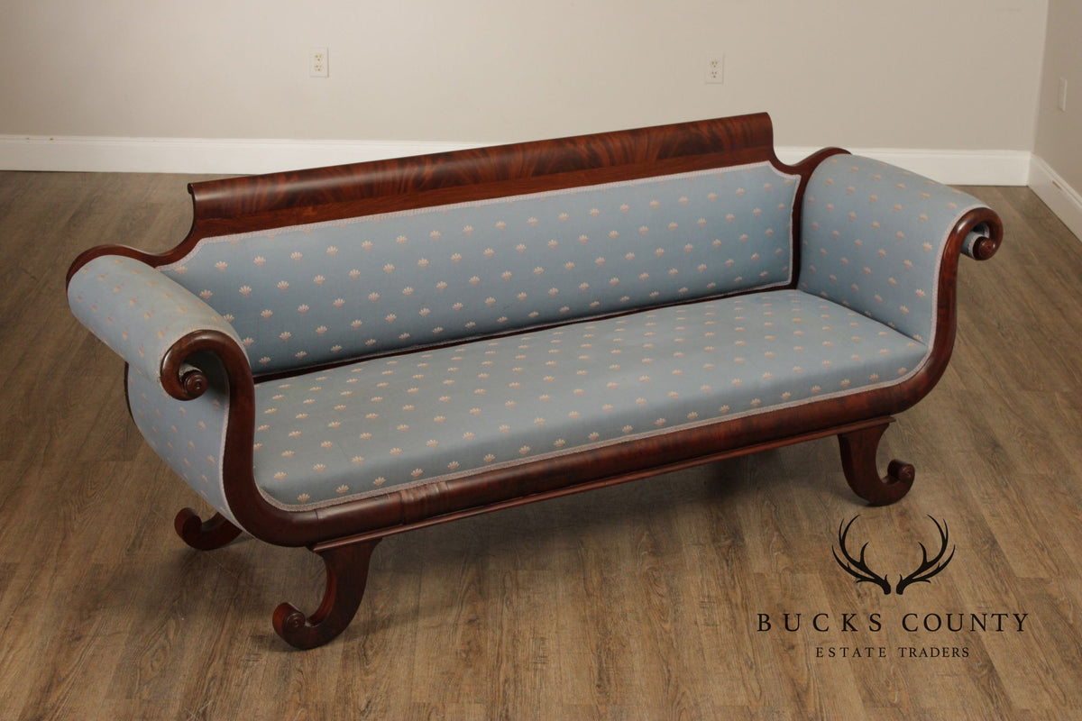 Antique American Empire Mahogany Sofa