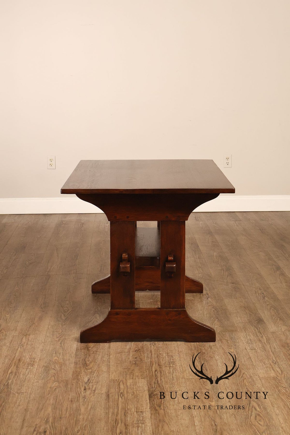 Gustav Stickley Mission Oak Trestle Library Table