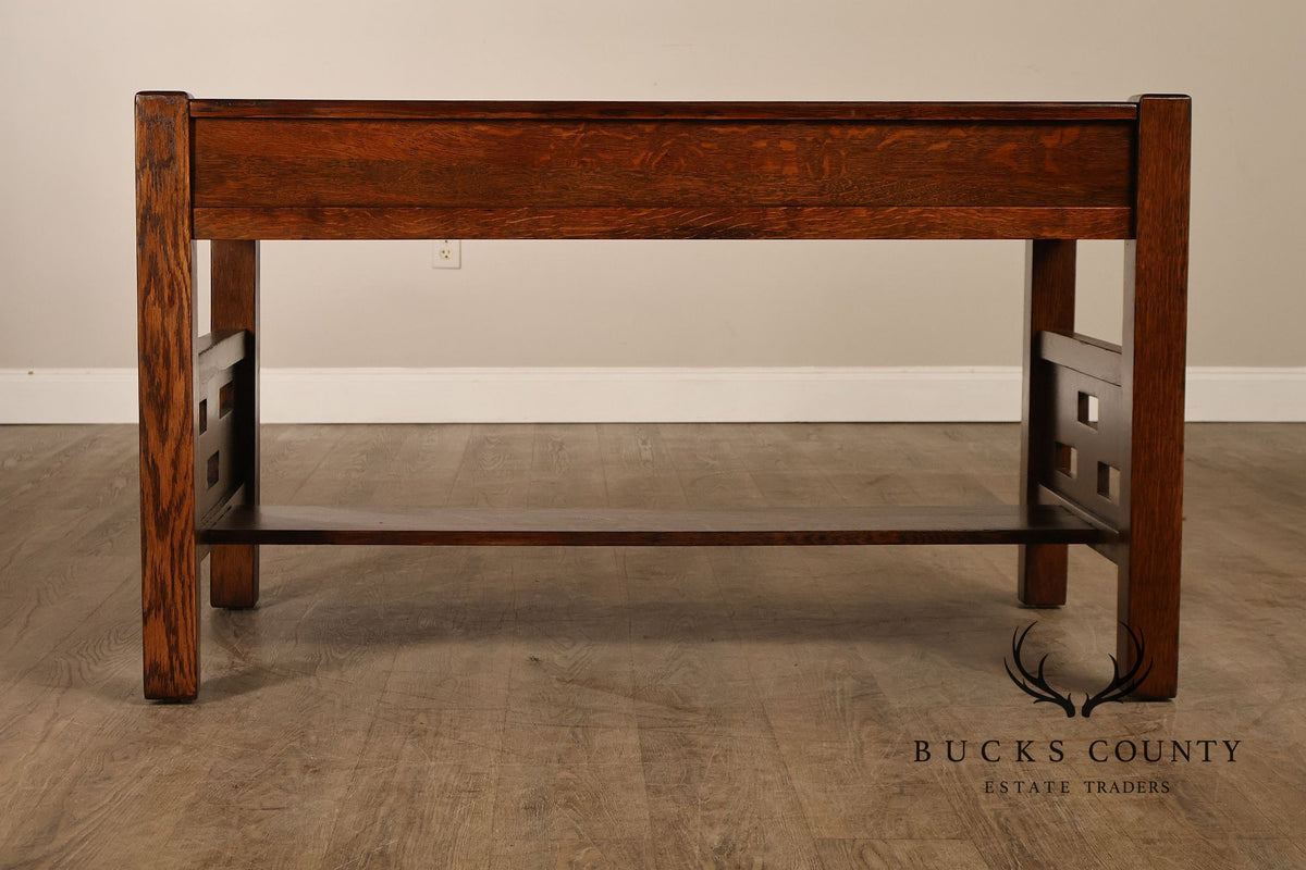 Antique Arts & Crafts Library Table Writing Desk