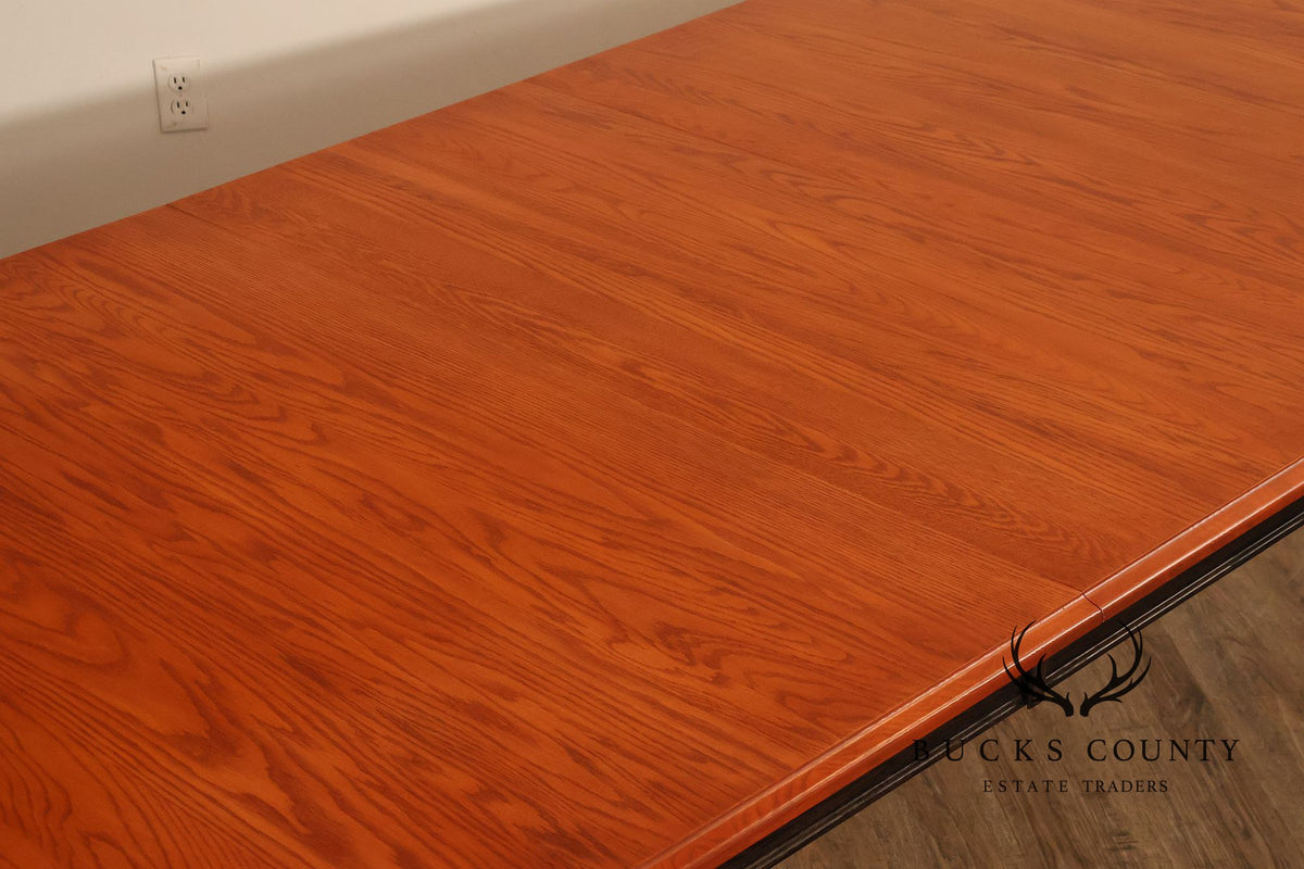 Farmhouse Style Oak Expandable Dining Table