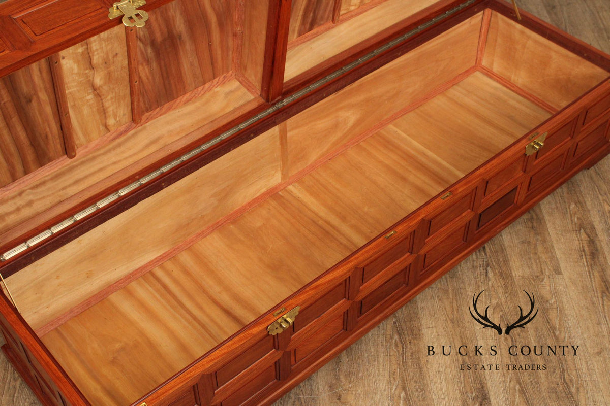 Chinese Rosewood Long Paneled Blanket Chest