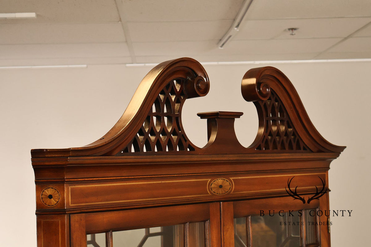 Georgian Style Lighted Mahogany Corner Cabinet