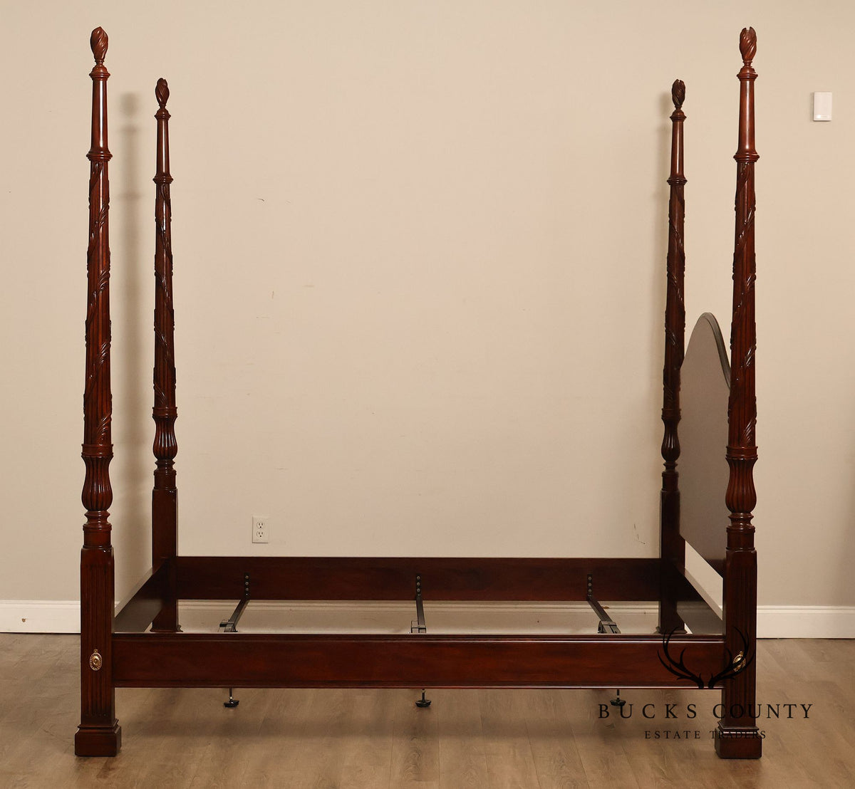 Henkel Harris Carved Mahogany King Poster Bed