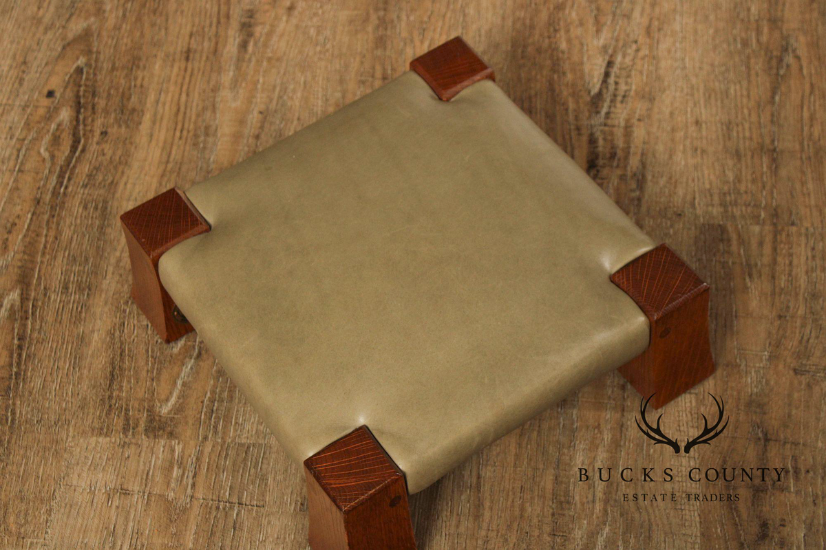 Stickley Mission Collection Oak and Leather Monk Footstool
