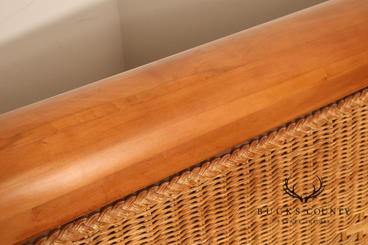 Lexington Cherry And Wicker Queen Sleigh Bed