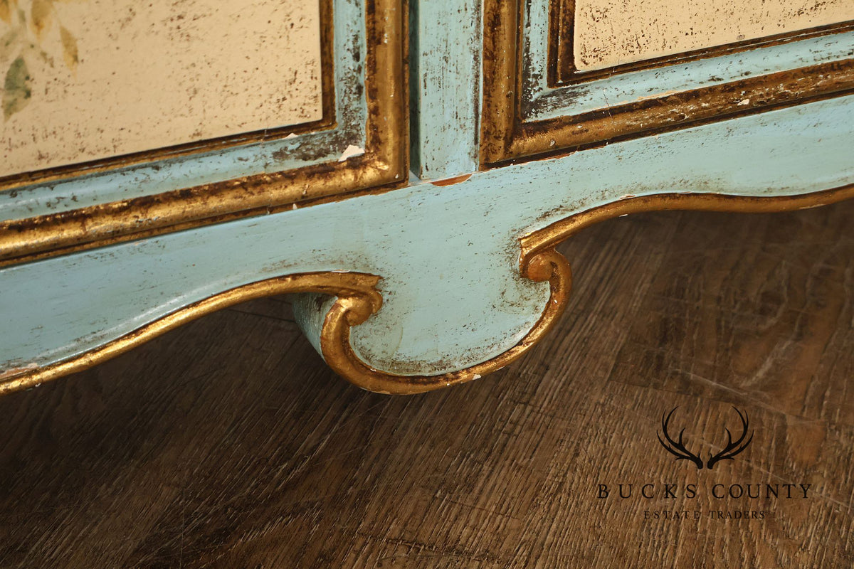 Venetian Style Hand Painted Florentine Cabinet On Stand