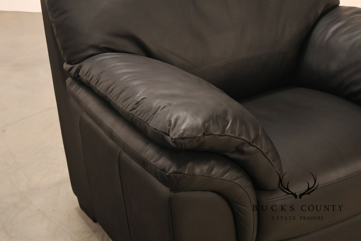Italsofa Contemporary Black Leather Club Chair