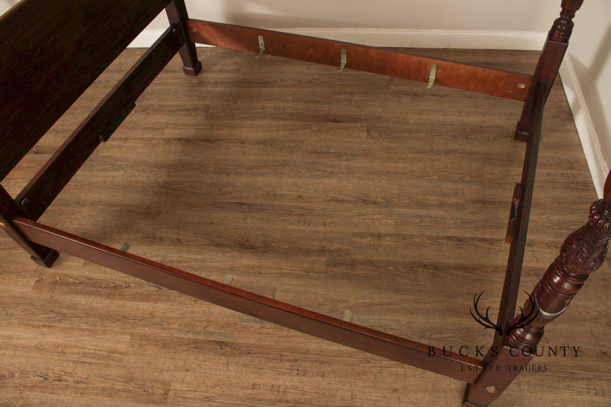 Henredon Georgian Chippendale Style Mahogany Traditional Queen Poster Bed
