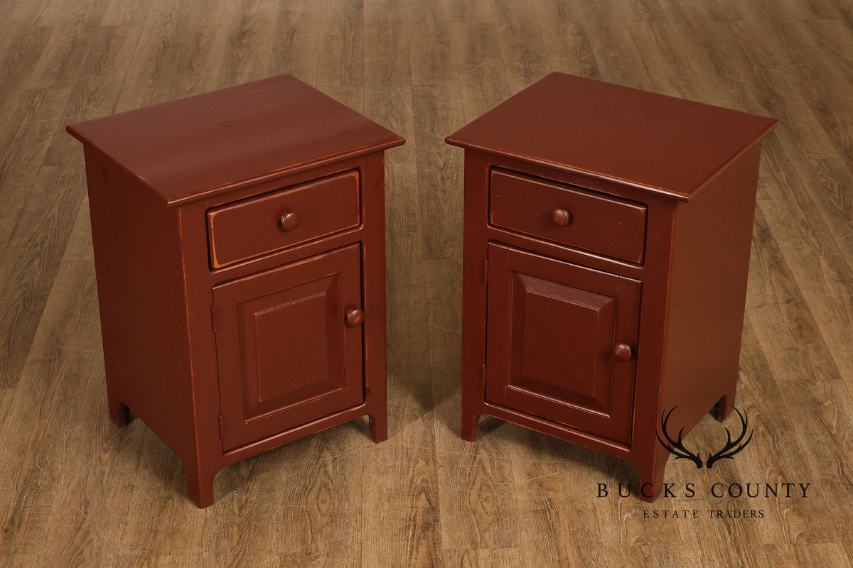 American Heritage Shaker Style Pair of Painted Nightstands