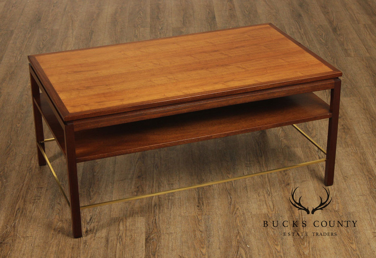 Edward Wormley for Dunbar Walnut And Brass Coffee Table